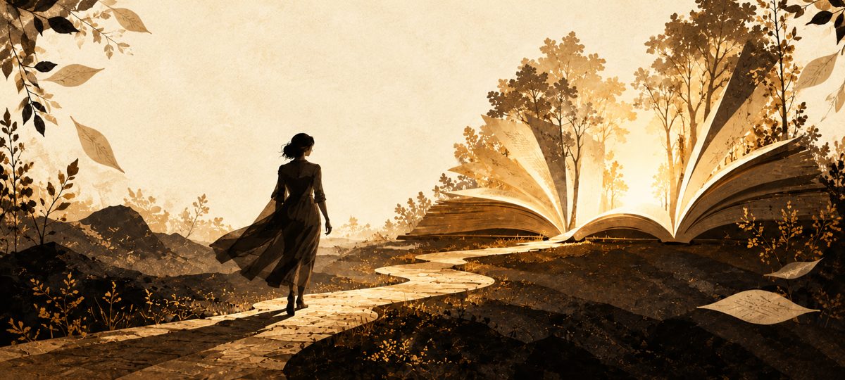 Читающая женщина, книги и свеча
